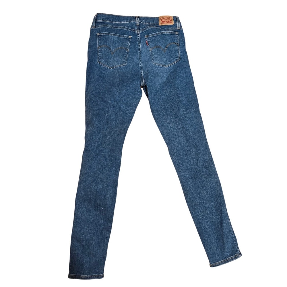 Levis 720 High Rise Super Skinny Jeans Size 30 Distressed Medium Wash Denim - Picture 3 of 5